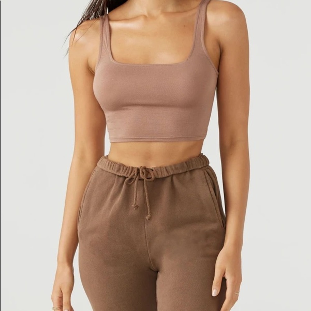 Joah Brown Square Neck Crop